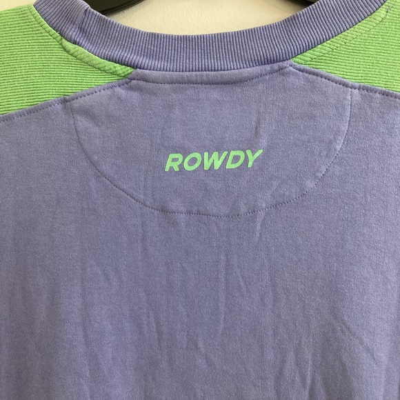 Rowdy Streetwear Shirt Mens Large Do Epic Sh*T Knit Purple Short Sleeve - Picture 5 of 5